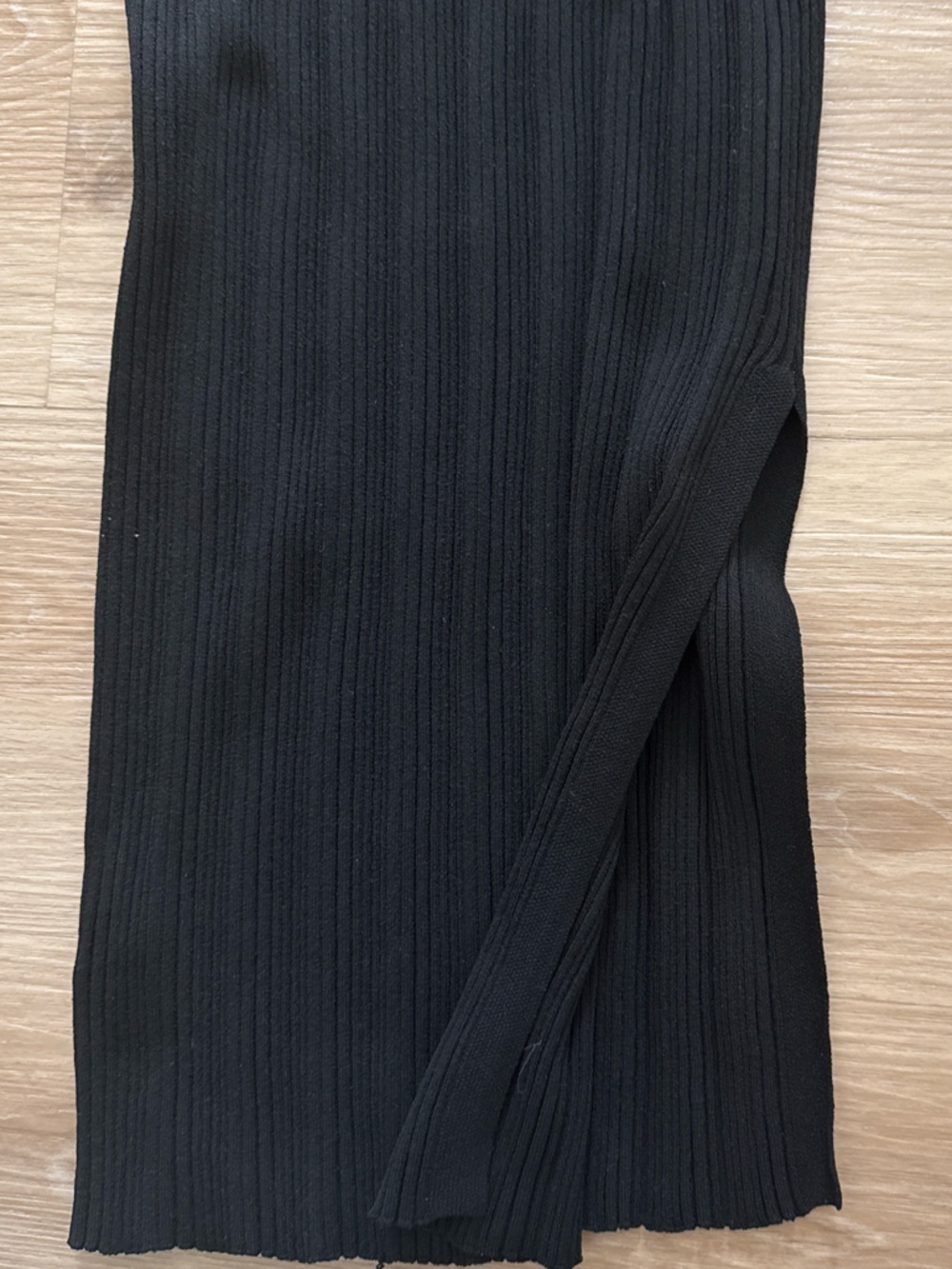 Mango White Ribbed Button Front Crop Top with Black Midi Skirt